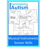 Musical Instruments Scissor Skills Sheets